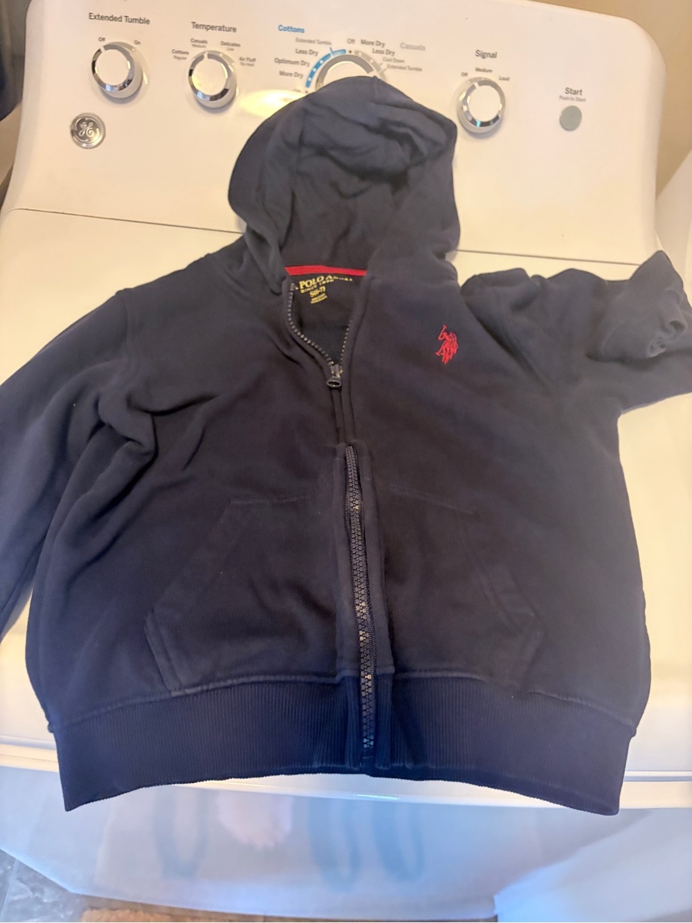 Polo by Ralph Lauren Navy Hoodie with Red Pony - Kids Zip-Up